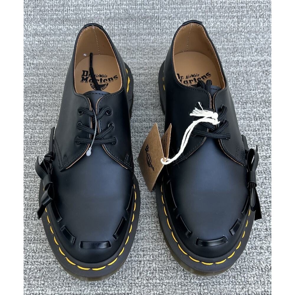 DR MARTENS UK X Comme Des Garcons 1461 Ribbon Black Leather Oxford Women Size 7